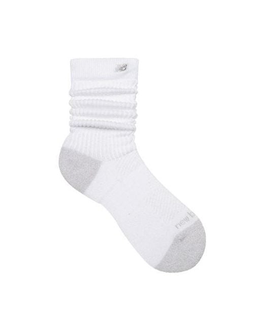 New Balance White Active Premium Heavyweight Slouch Crew 1 Pair