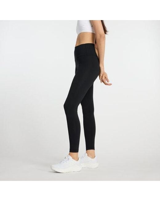 Femme Cotton High Rise Legging 27&Quot; En, Jersey, Taille New Balance en coloris Black