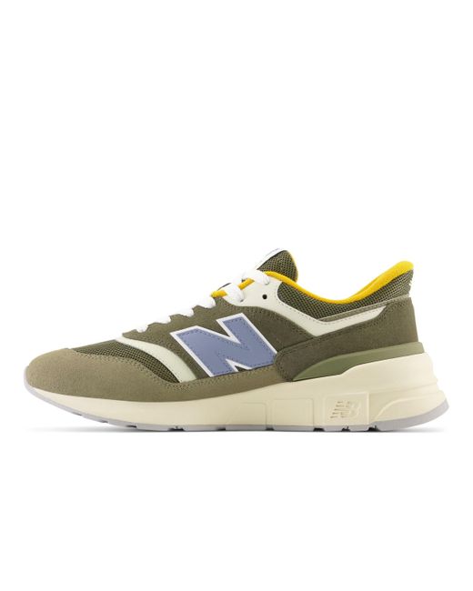 New Balance Yellow 997r In Green Suede/mesh