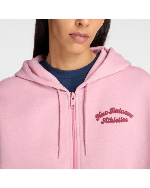 New Balance Fleece Hoodies in het Pink