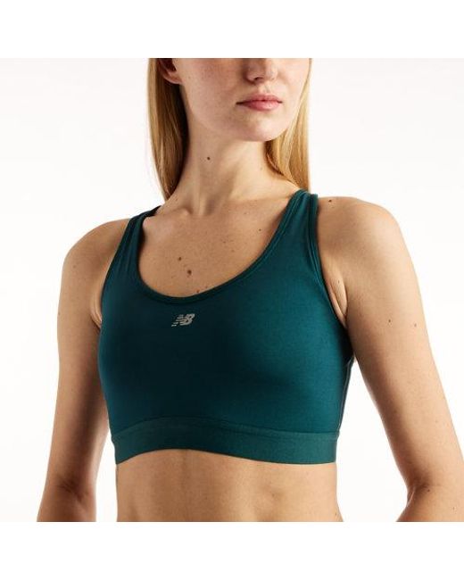New Balance Blue Nb Essential Run Bra