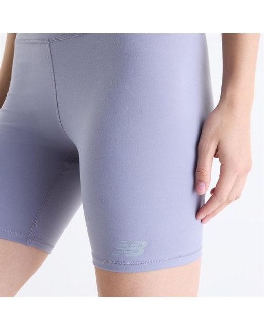New Balance Blue Nb Harmony High Rise Short 6"