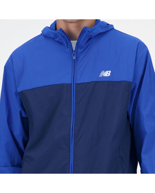 New Balance Athletics Woven Jacket In Blue Polywoven for men