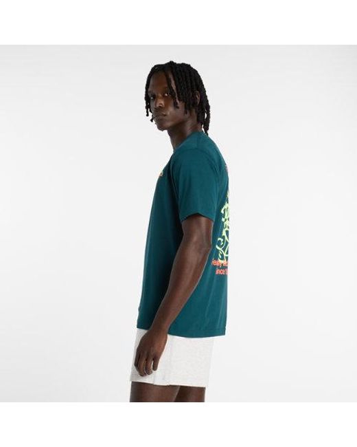 New Balance Green Boston City Run T-Shirt for men