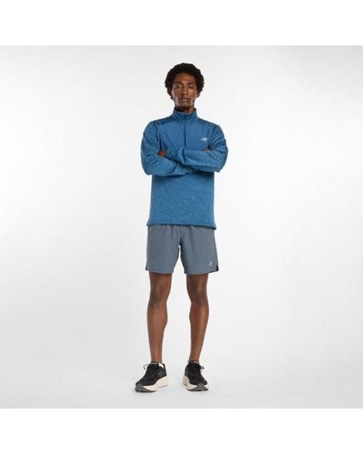 New Balance Blue Rc Essential Heat Grid 1/2 Zip for men