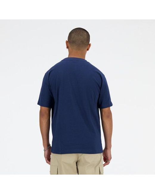 New Balance Blue Nb Athletics Cotton T-Shirt for men