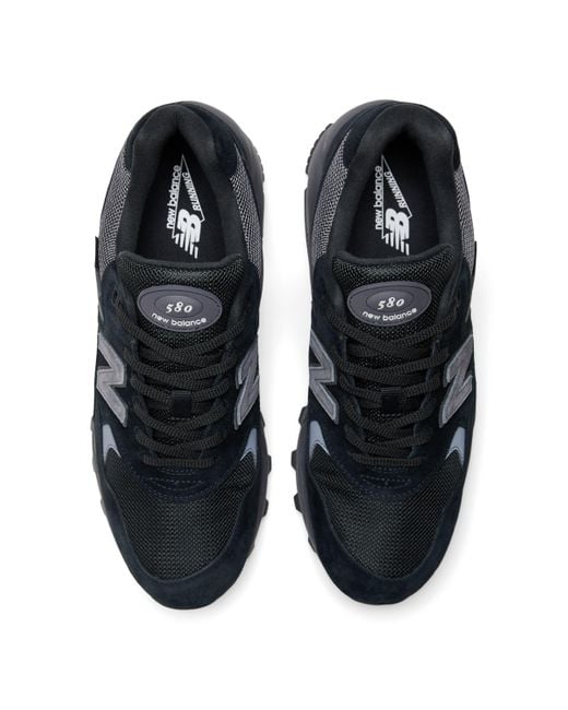 New Balance Blue 580 In Black/grey Leather for men