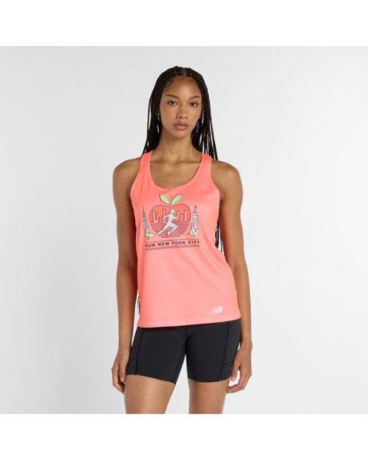 New Balance Red Run For Life Singlet
