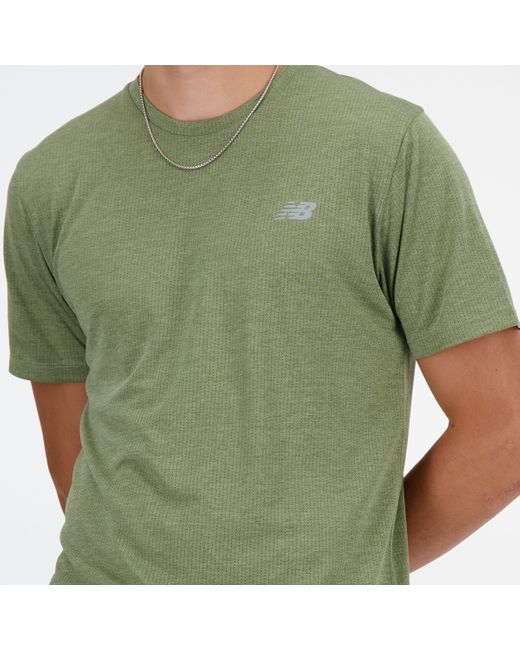 New Balance Athletics T-shirt In Green Poly Knit for men