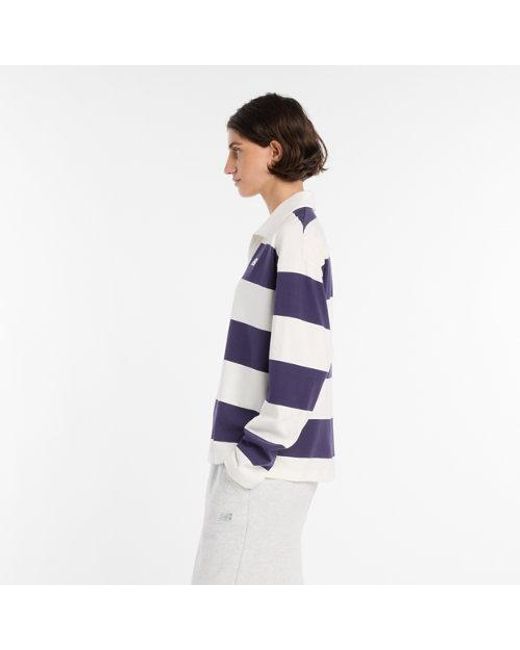 New Balance Blue Rugby Long Sleeve Shirt