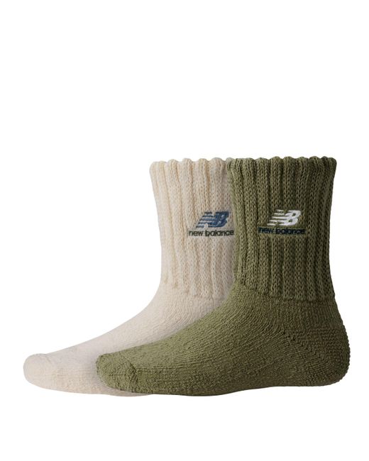 New Balance Green Natural Lowgauge Ankle 2 Pack