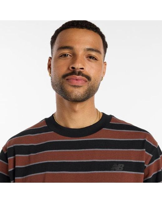 Hombre Numeric Thin Stripe T-Shirt En, Jersey De Algodón, Talla New Balance de hombre de color Brown