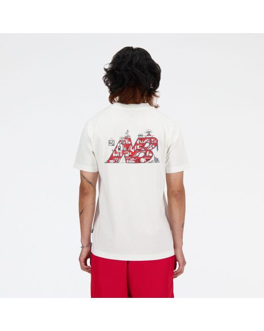 New Balance Sport Essentials Bookshelf T-shirt in het White voor heren