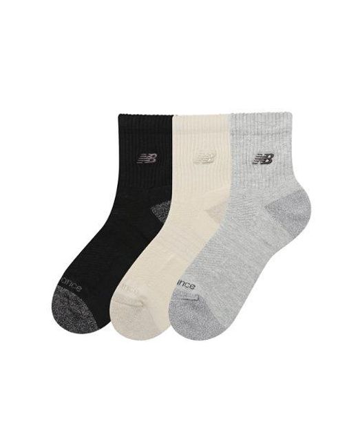 New Balance Black Active Premium Qtr 3 Pack Socks 3 Pack
