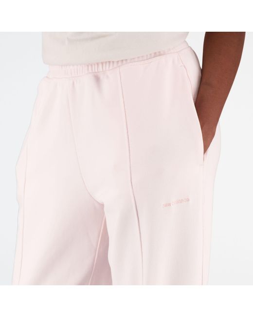 New Balance White Athletics Nature State French Terry Sweatpant In Pink Cotton