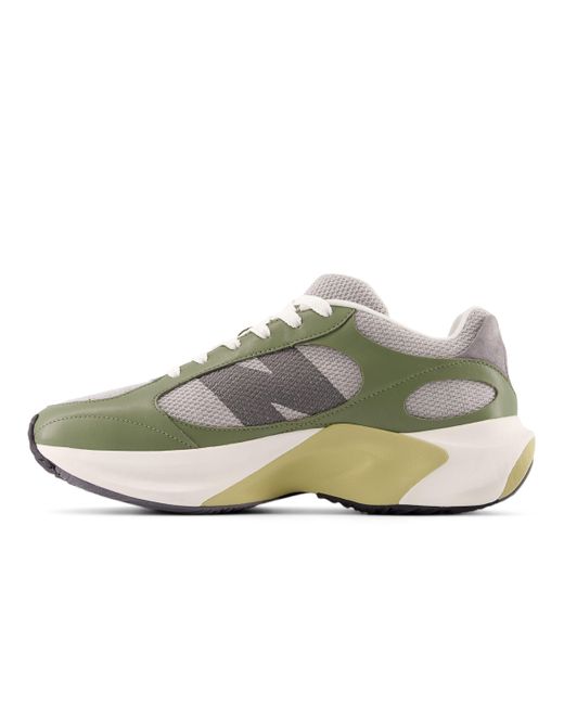 New Balance Gray Wrpd Runner In Green/white Suede/mesh