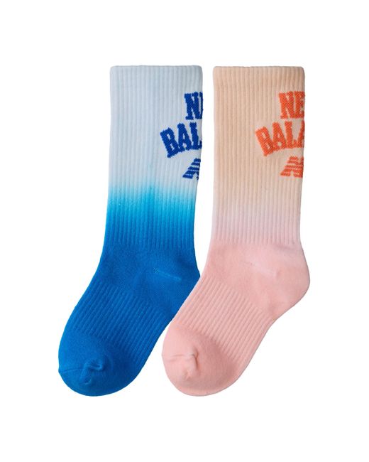 New Balance Blue Kids Tie Dye Crew Socks 2 Pack
