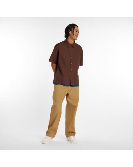 New Balance Brown Numeric Button Up Shirt for men