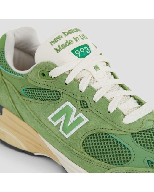 New Balance Made In Usa 993 In Green/white Suede/mesh for men