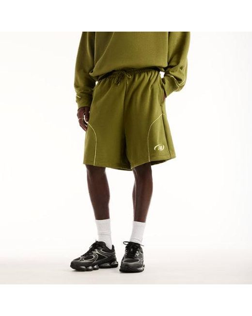 New Balance Green Trackside French Terry Short 7" for men
