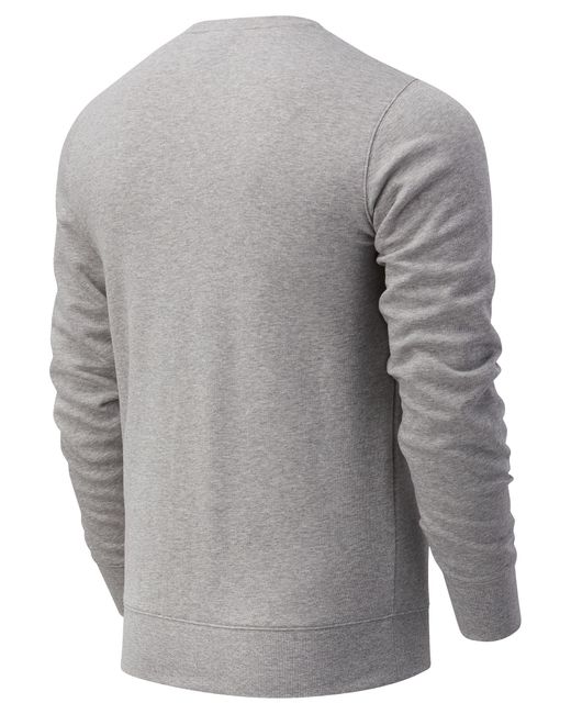 New Balance Gray Nb Classic Core Fleece Crew In Grey Cotton for men