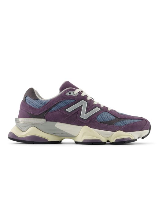 New Balance Blue 9060 In Grey Suede/mesh