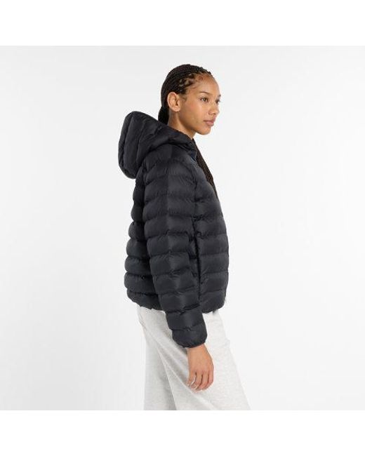 New Balance Black Sport Essentials Hooded Puffer Jacket
