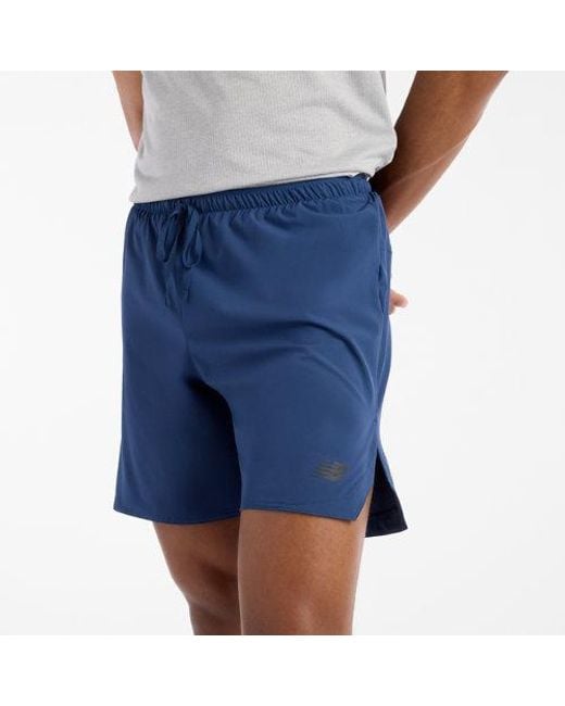 New Balance Blue Rc Essential Short 7" for men