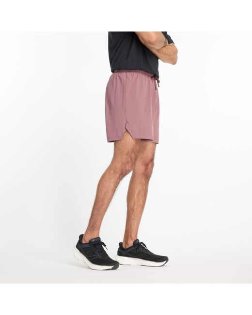 New Balance Black Rc Short 7" In Brown Polywoven for men