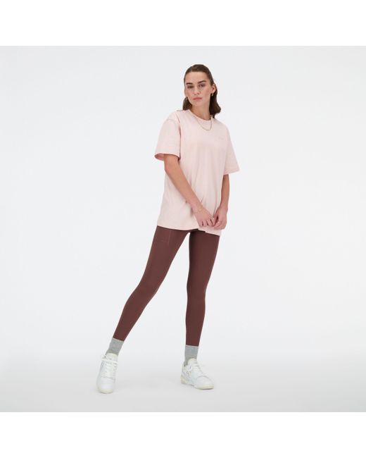 Athletics jersey t-shirt in rosa di New Balance in Pink