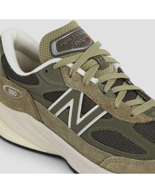 New Balance Green Made In Usa 990v6 In Leather
