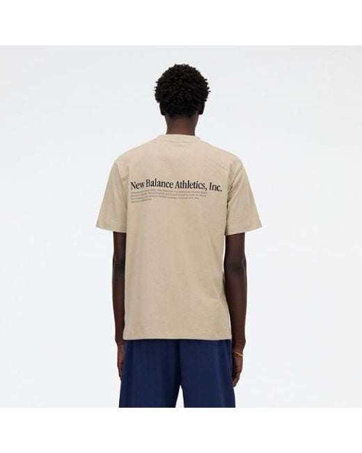 Homme Athletics Flocked T-Shirt En, Cotton, Taille New Balance pour homme en coloris Blue