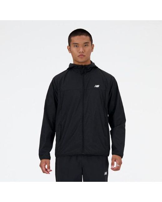 New Balance Blue Athletics Woven Jacket In Black Polywoven for men