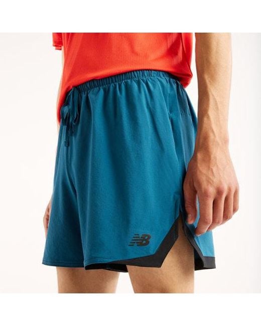 New Balance Blue Rc Essential Short 5" for men