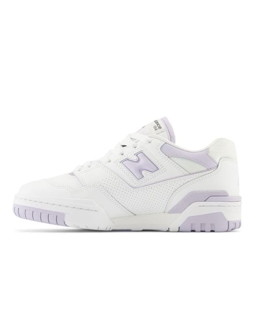 New Balance White 550 in weiß/violett