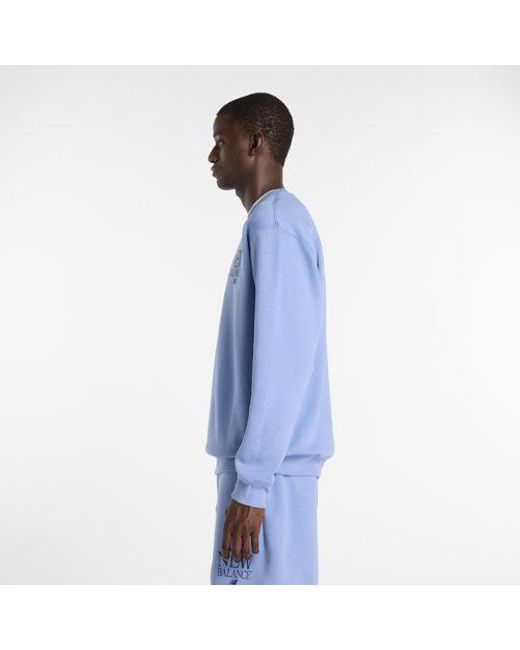 New Balance Blue Reimagined Fleece Crew for men