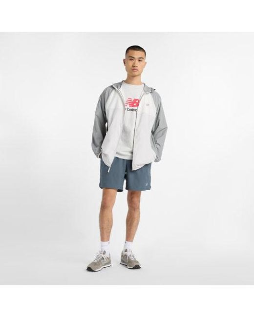 New Balance Gray Athletics Packable Jacket for men
