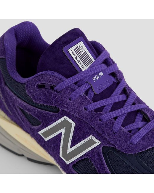 New Balance Blue Made In Usa 990v4 In Purple/grey Leather