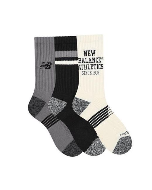 New Balance Black Active Graphic Crew Socks 3 Pack