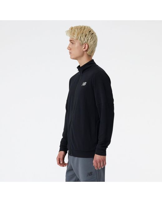 New Balance Nb Tech Training Knit Track Jacket In Black Poly Knit for men