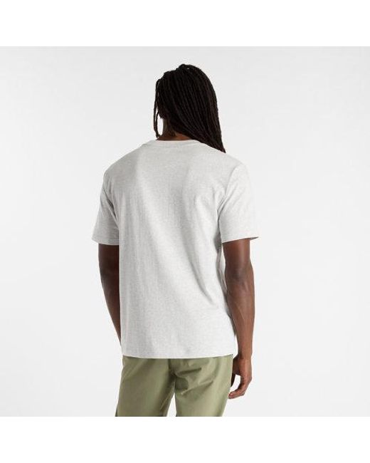 New Balance White Athletics Logo T-Shirt for men