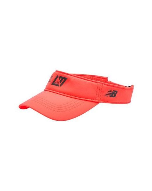 London Marathon Performance Visor, Poliestere, Taglia di New Balance in Red