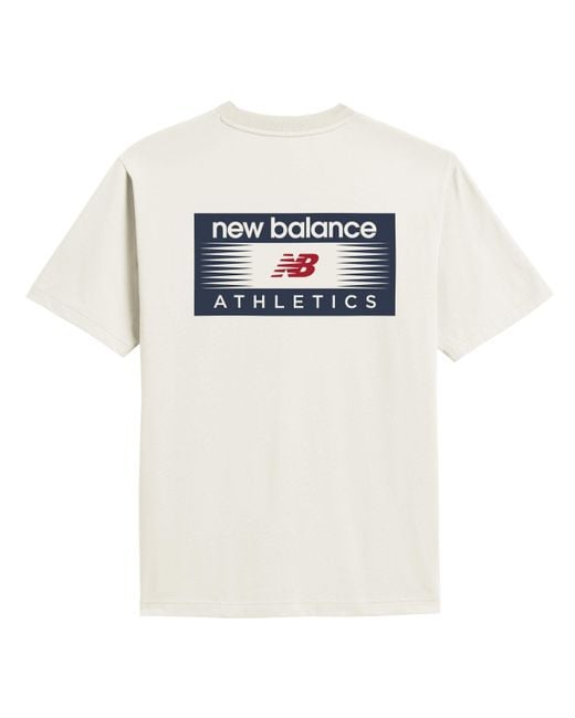 New Balance Professional Ad T-shirt In White Cotton Fleece for men