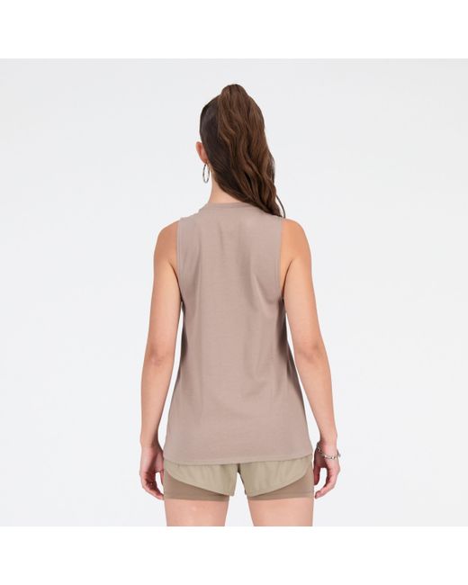 New Balance Natural Relentless Heathertech Tank In Brown Poly Knit