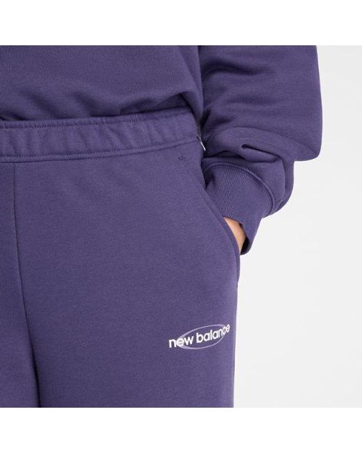 New Balance Purple Graphic Wide Leg Jogger
