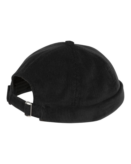 New Balance Washed Corduroy Docker Hat In Black Cotton