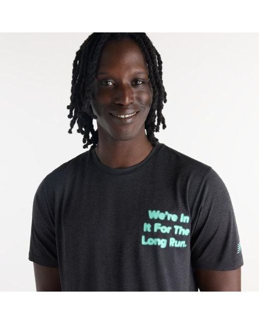 New Balance Black Rc Essential Graphic T-Shirt for men