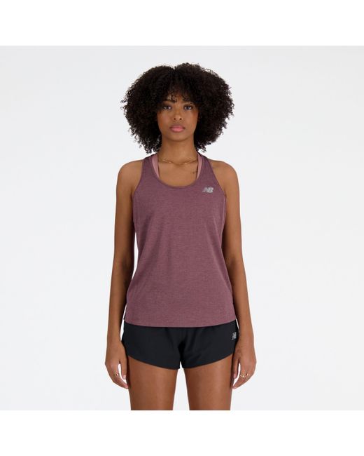 New Balance Red Athletics Tank In Poly Knit