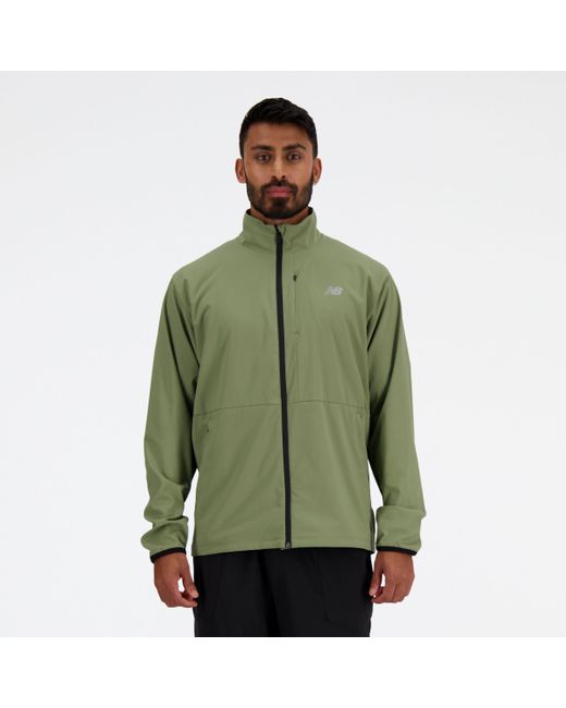 New Balance Stretch Woven Jacket In Green Polywoven for men