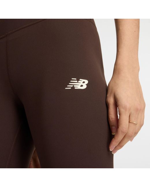 New Balance Brown Nb Harmony High Rise legging 25" In Poly Knit